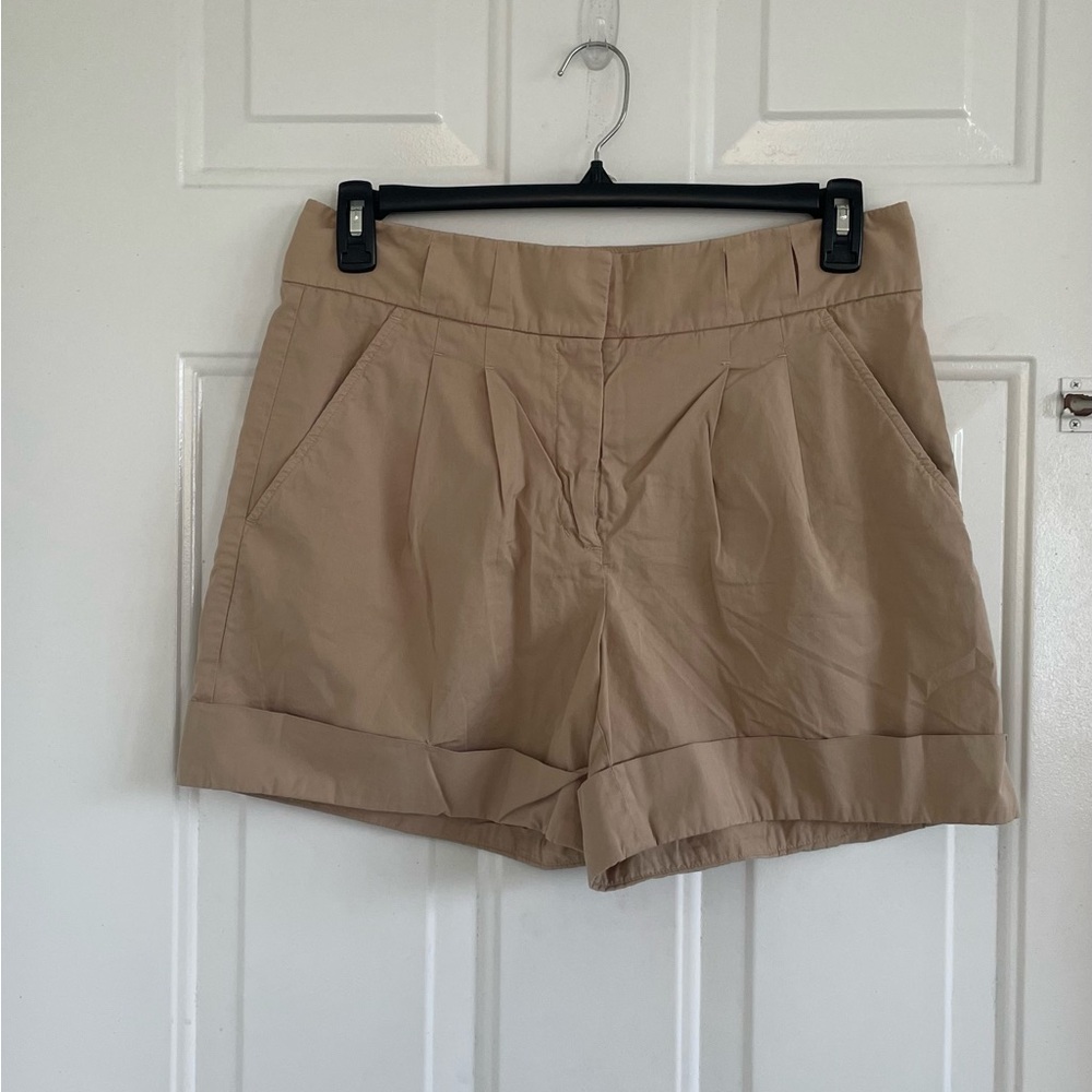 Vince Women’s 100% Cotton Khaki Beige Chino Shorts With Slashed Pickets …